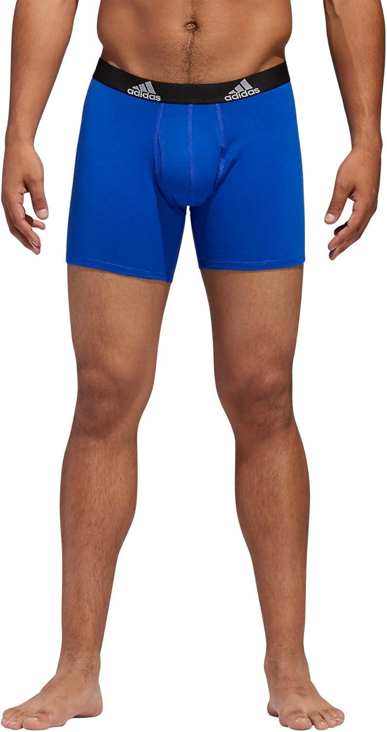 imageadidas Mens Performance Stretch Cotton Boxer Briefs Mens Underwear Boxer Brief Soft Stretch Superior Comfort 3PackBold BlueOnix GreyBlack