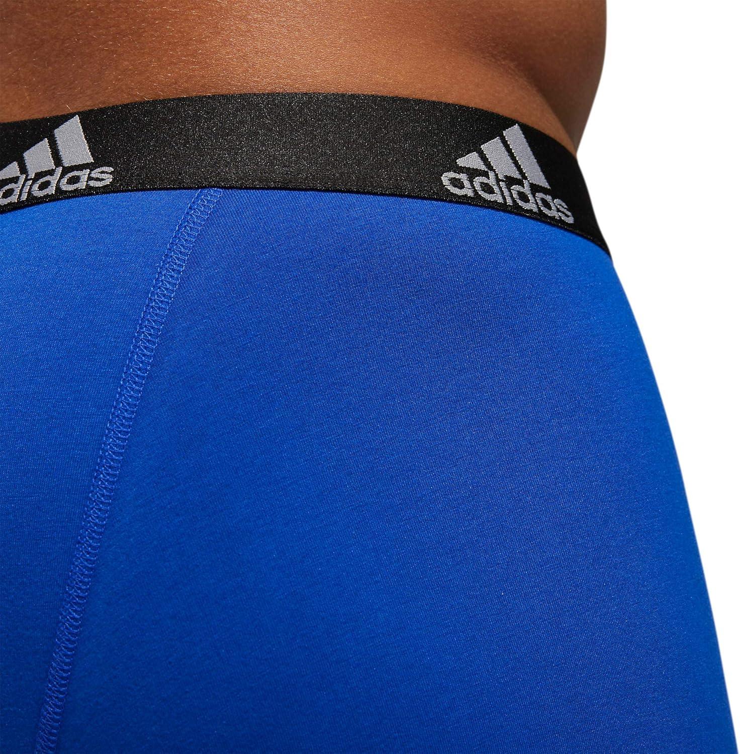 imageadidas Mens Performance Stretch Cotton Boxer Briefs Mens Underwear Boxer Brief Soft Stretch Superior Comfort 3PackBold BlueOnix GreyBlack