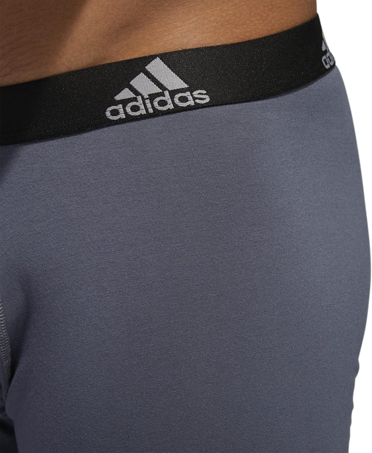 imageadidas Mens Performance Stretch Cotton Boxer Briefs Mens Underwear Boxer Brief Soft Stretch Superior Comfort 3PackOnixBlack BlackOnix GreyBlack