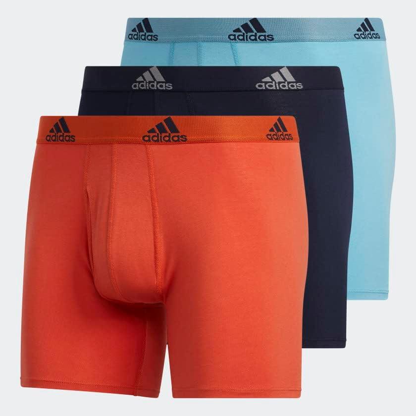 imageadidas Mens Performance Stretch Cotton Boxer Briefs Mens Underwear Boxer Brief Soft Stretch Superior Comfort 3PackPreloved BlueLegend Ink BluePreloved Red