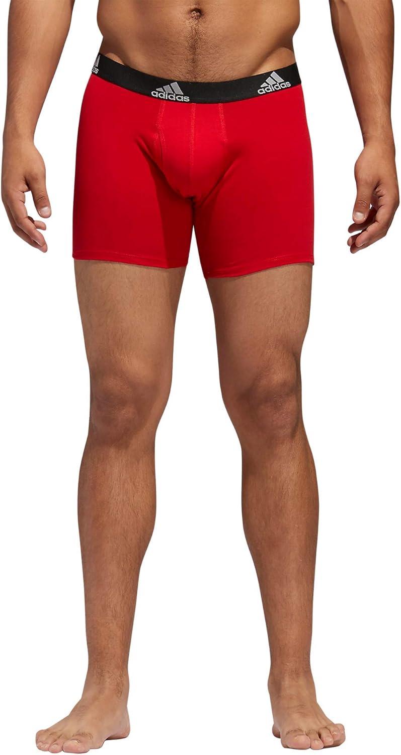imageadidas Mens Performance Stretch Cotton Boxer Briefs Mens Underwear Boxer Brief Soft Stretch Superior Comfort 3PackScarlet RedBlackOnix Grey