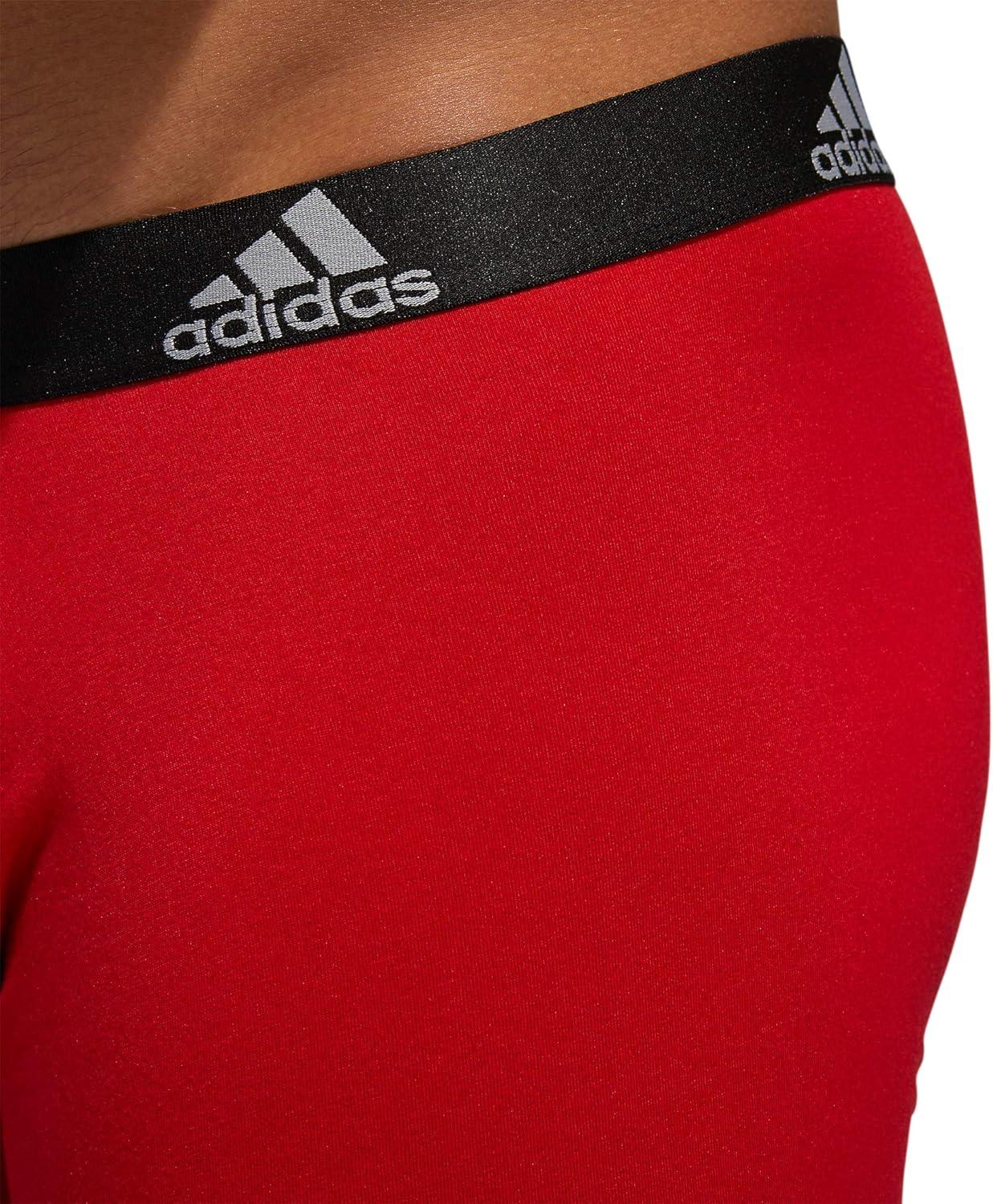 imageadidas Mens Performance Stretch Cotton Boxer Briefs Mens Underwear Boxer Brief Soft Stretch Superior Comfort 3PackScarlet RedBlackOnix Grey
