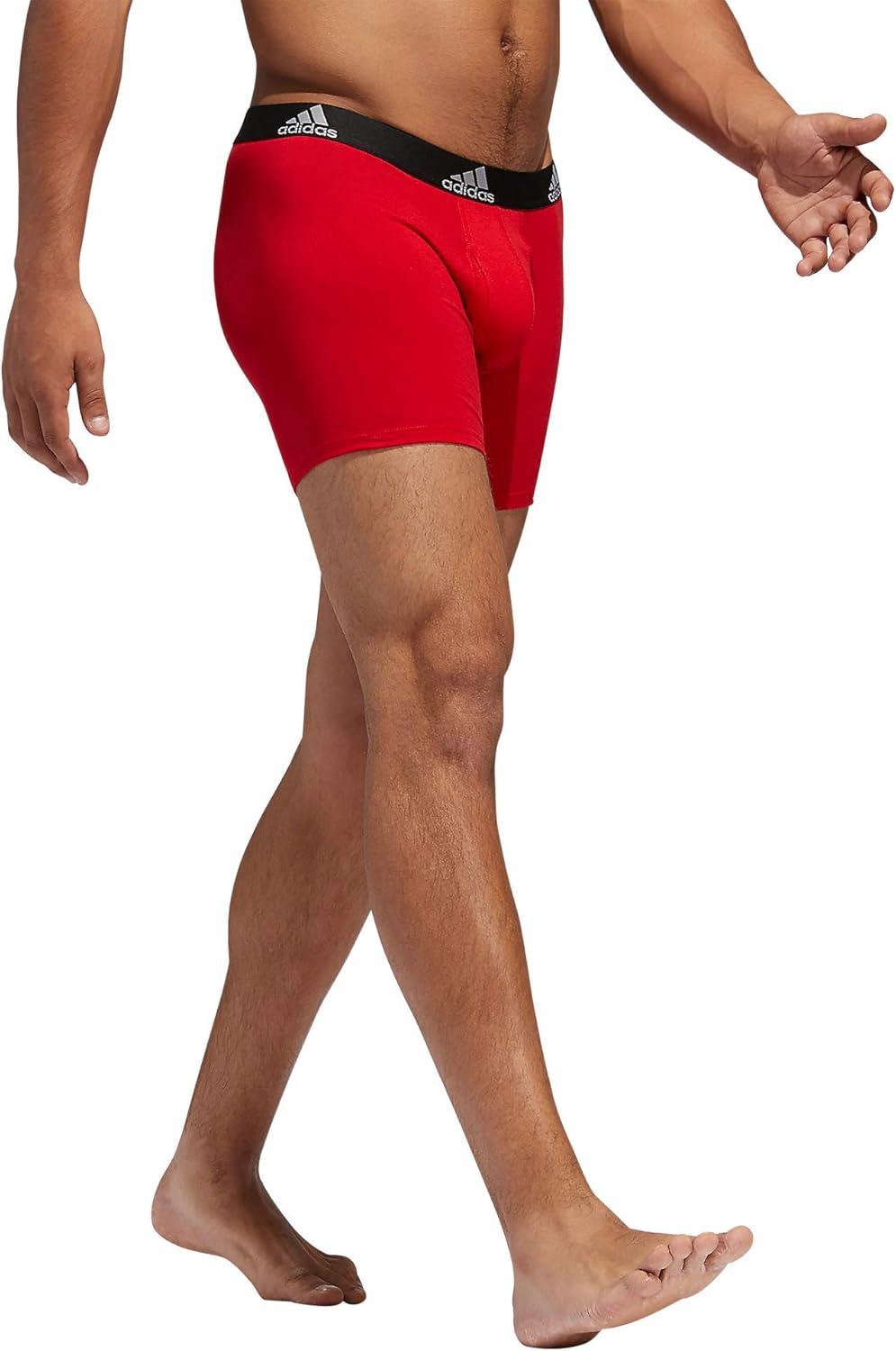 imageadidas Mens Performance Stretch Cotton Boxer Briefs Mens Underwear Boxer Brief Soft Stretch Superior Comfort 3PackScarlet RedBlackOnix Grey