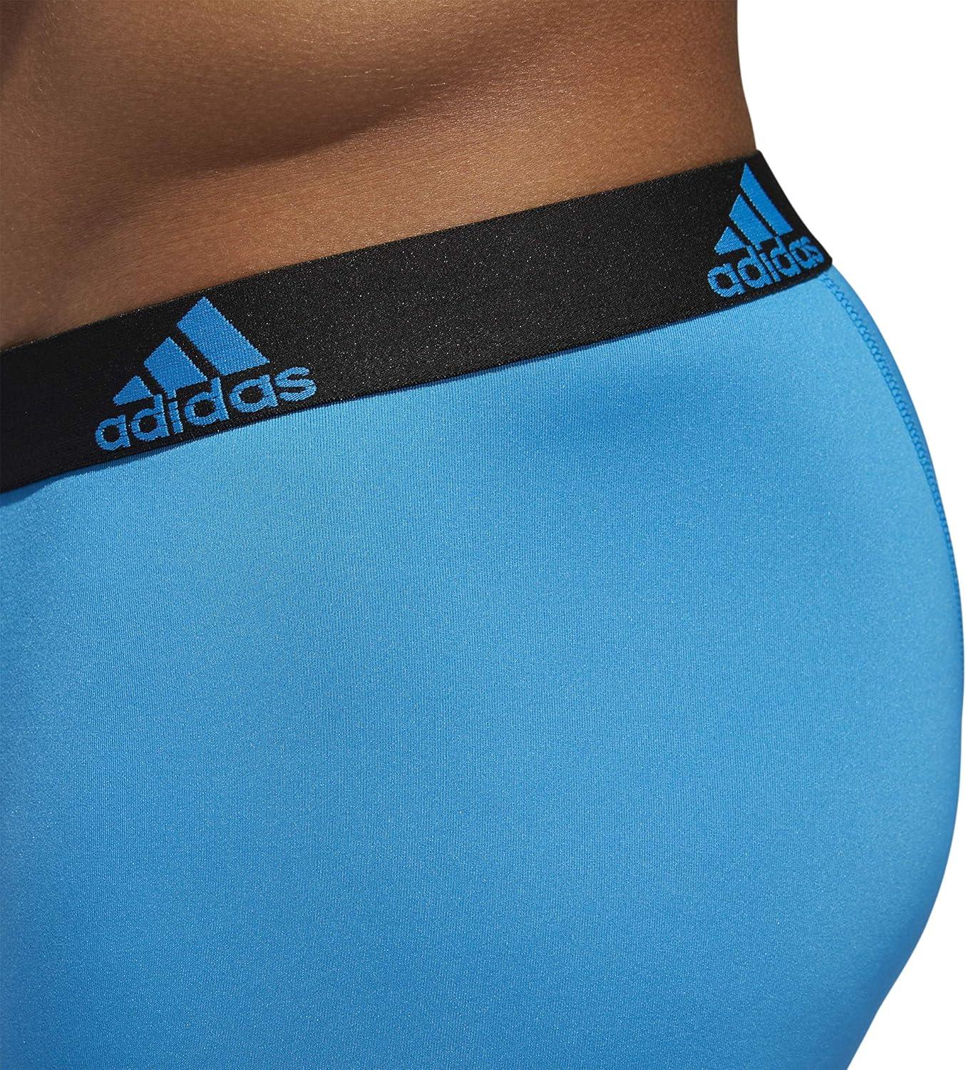 imageadidas Mens Performance Stretch Cotton Boxer Briefs Mens Underwear Boxer Brief Soft Stretch Superior Comfort 3PackSolar BlueBlack BlackSolar Blue GreySolar Blue