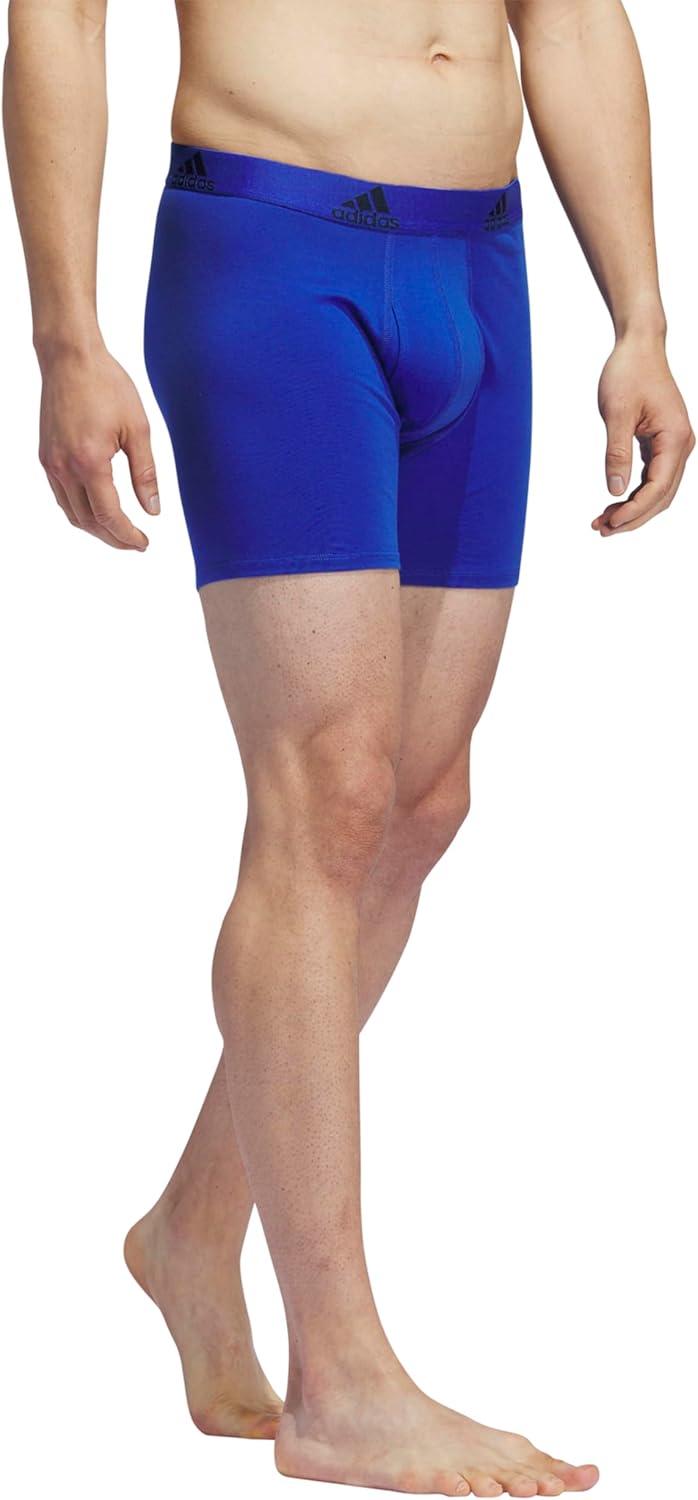 imageadidas Mens Performance Stretch Cotton Boxer Briefs Mens Underwear Boxer Brief Soft Stretch Superior Comfort 3PackTeam Royal BlueOnix GreyLegend Ink Blue
