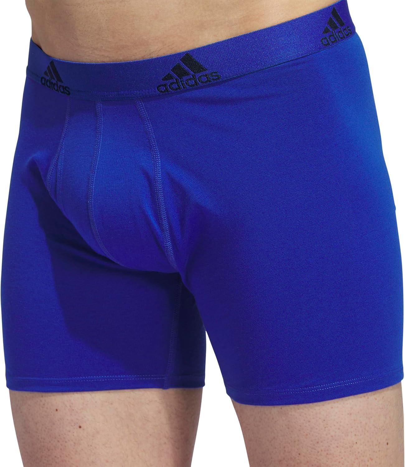 imageadidas Mens Performance Stretch Cotton Boxer Briefs Mens Underwear Boxer Brief Soft Stretch Superior Comfort 3PackTeam Royal BlueOnix GreyLegend Ink Blue
