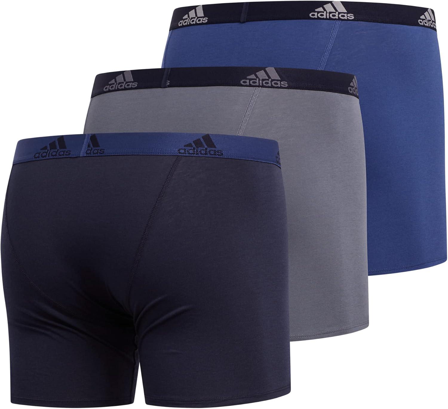 imageadidas Mens Performance Stretch Cotton Boxer Briefs Mens Underwear Boxer Brief Soft Stretch Superior Comfort 3PackTech IndigoLegend Ink OnixLegend Ink Legend InkTech Indigo