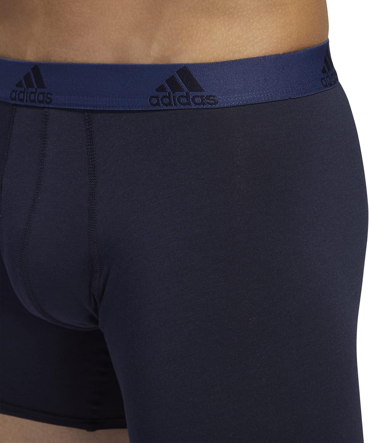 imageadidas Mens Performance Stretch Cotton Boxer Briefs Mens Underwear Boxer Brief Soft Stretch Superior Comfort 3PackTech IndigoLegend Ink OnixLegend Ink Legend InkTech Indigo