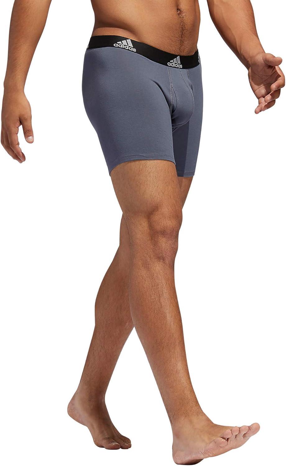 imageadidas Mens Stretch Cotton Boxer Brief Underwear 3Pack 2020Onix GreyBlackGrey
