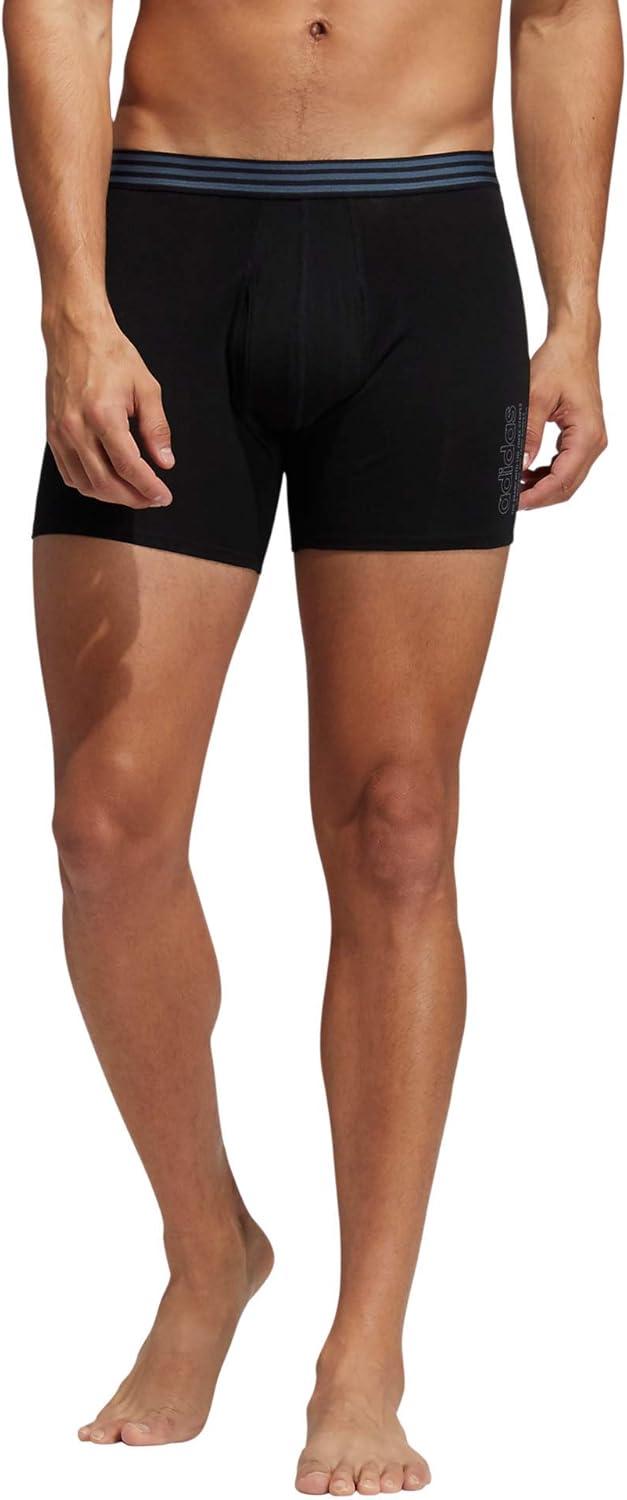 imageadidas mens Core Stretch Cotton Boxer Brief Underwear 4packBlackOnix GreyGrey