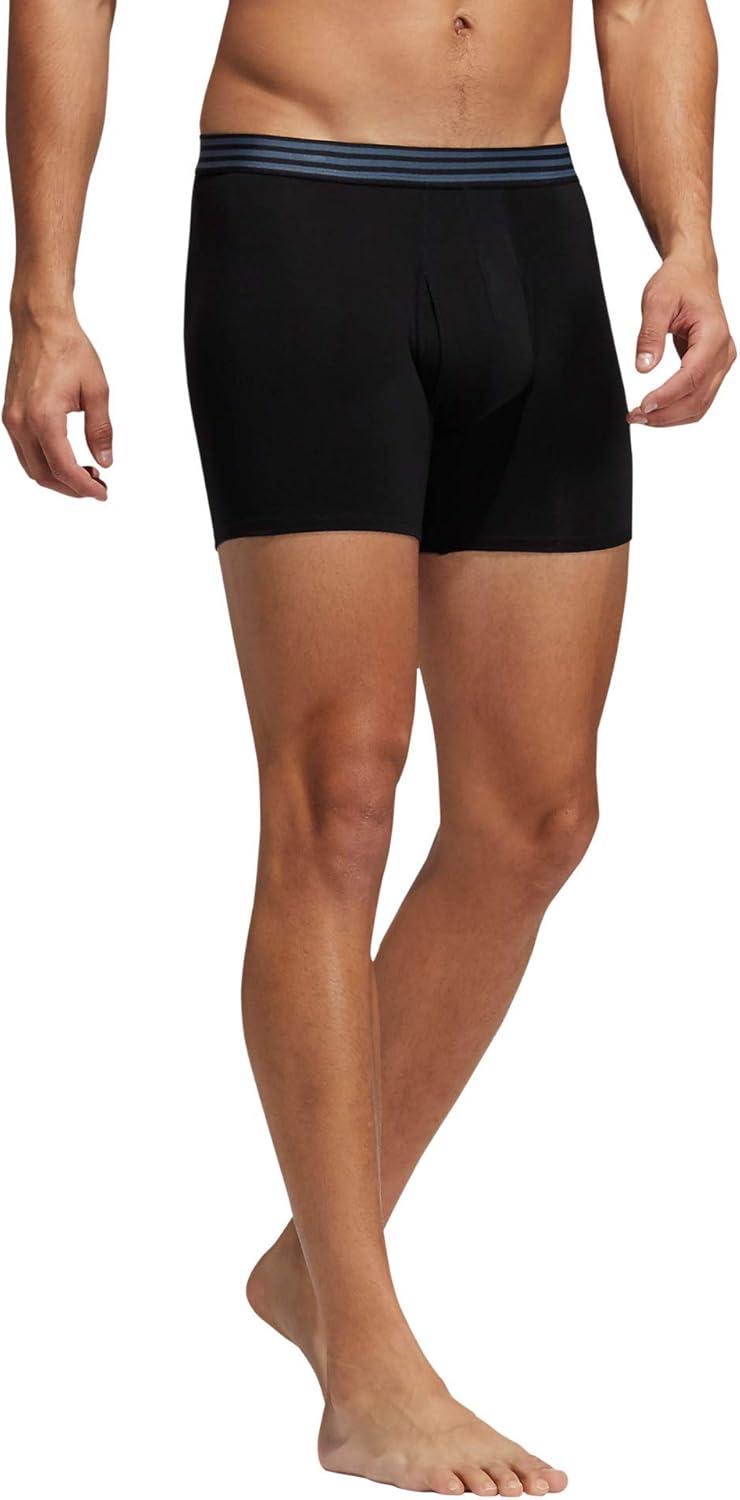 imageadidas mens Core Stretch Cotton Boxer Brief Underwear 4packBlackOnix GreyGrey