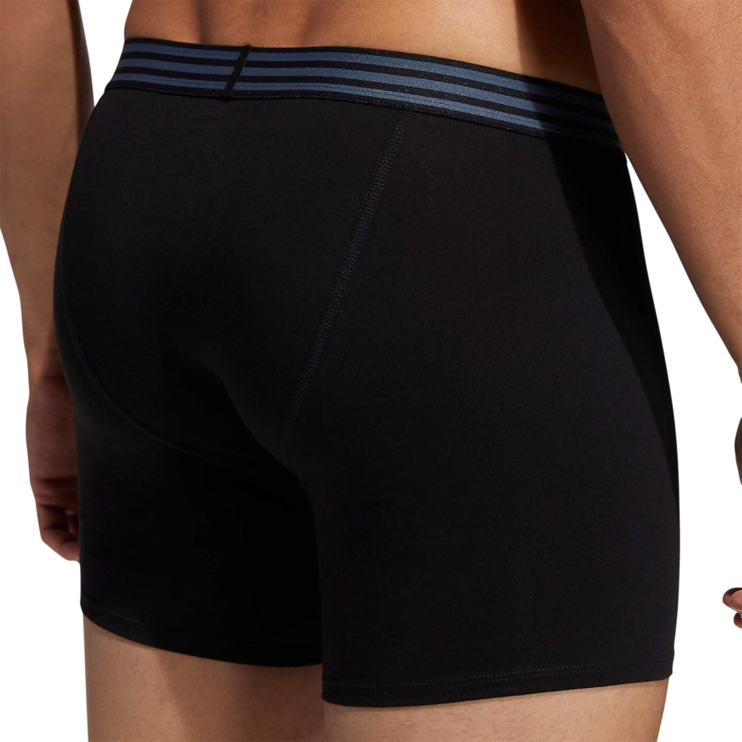imageadidas mens Core Stretch Cotton Boxer Brief Underwear 4packBlackOnix GreyGrey