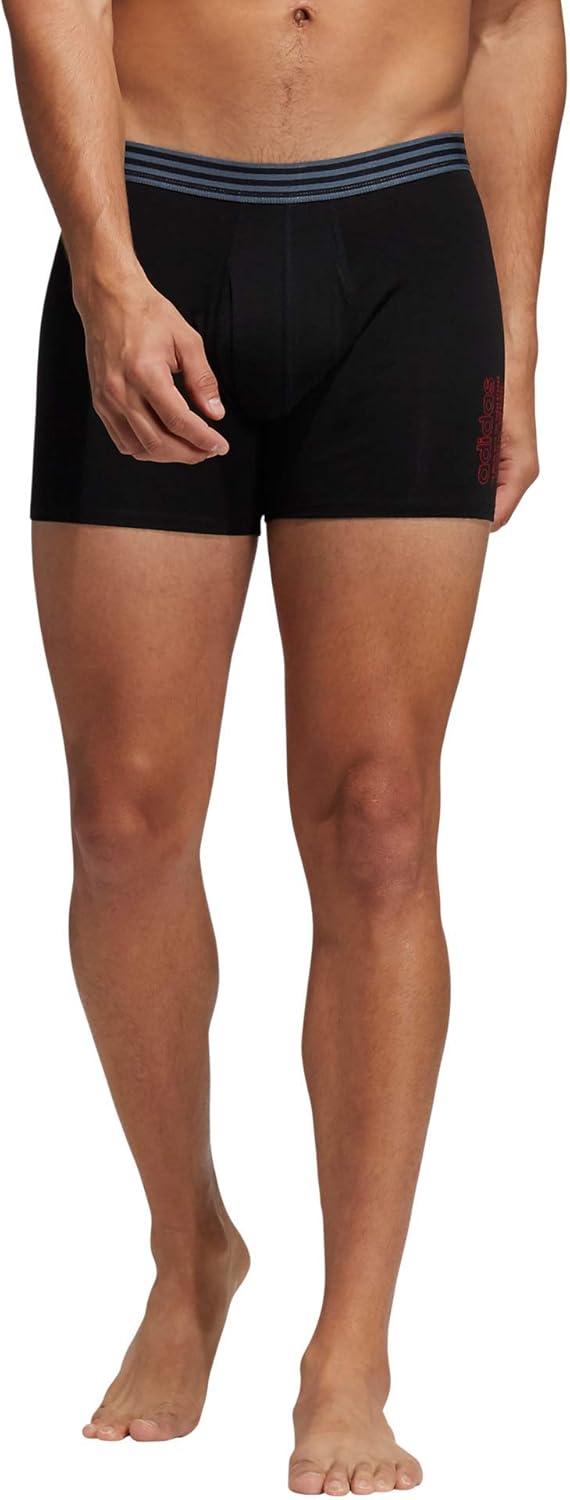imageadidas mens Core Stretch Cotton Boxer Brief Underwear 4packBlackPower RedOnix Grey