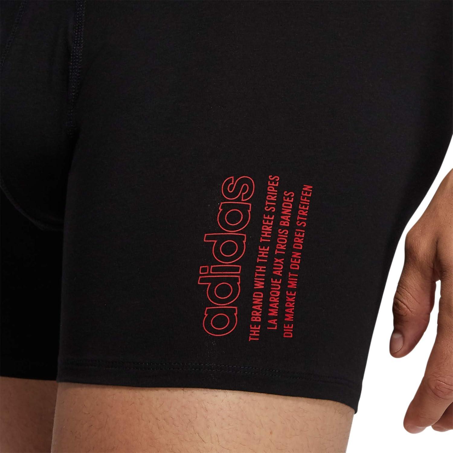 imageadidas mens Core Stretch Cotton Boxer Brief Underwear 4packBlackPower RedOnix Grey
