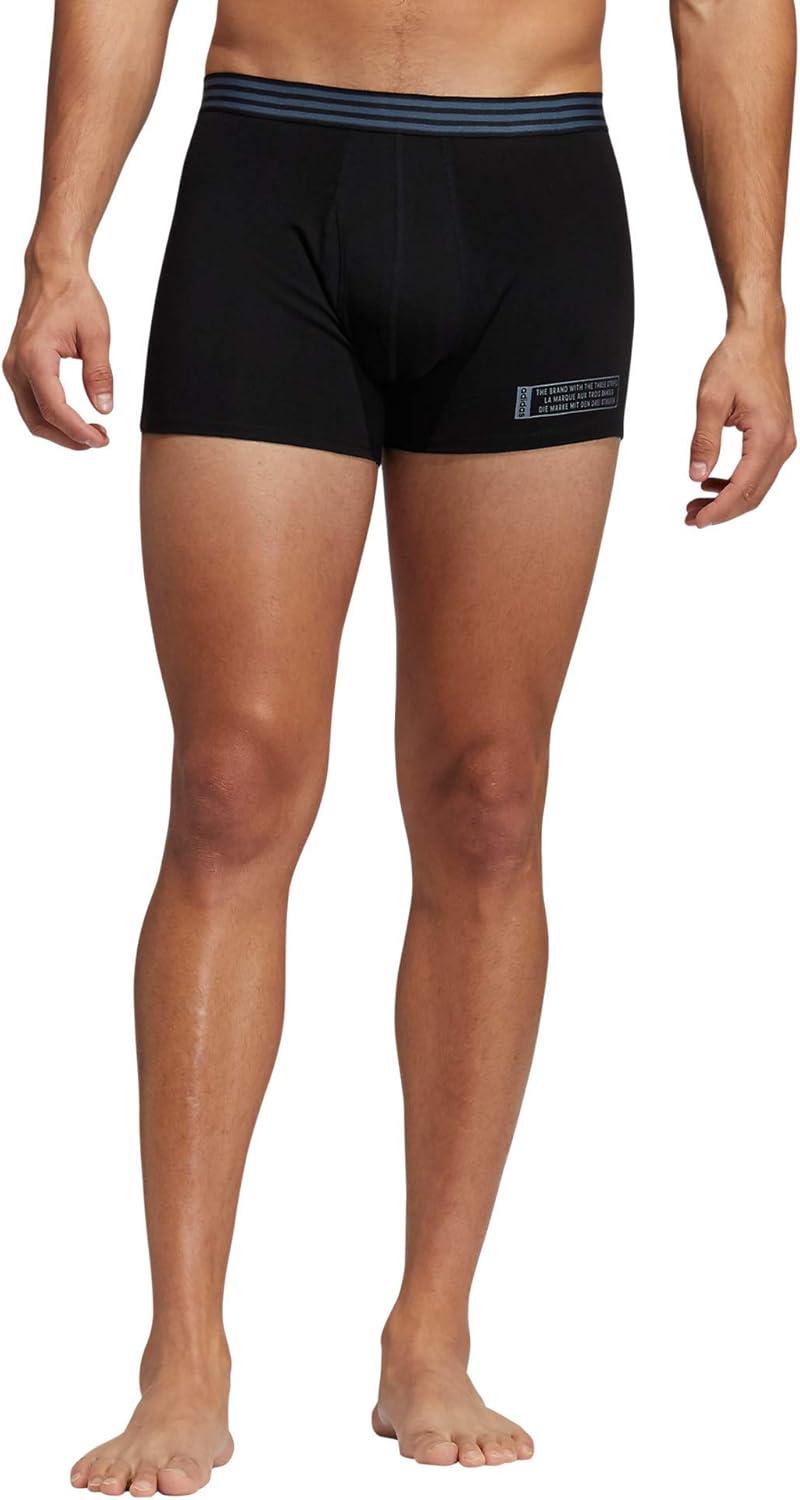 imageadidas mens Core Stretch Cotton Trunks Underwear 4packBlackOnix GreyGrey