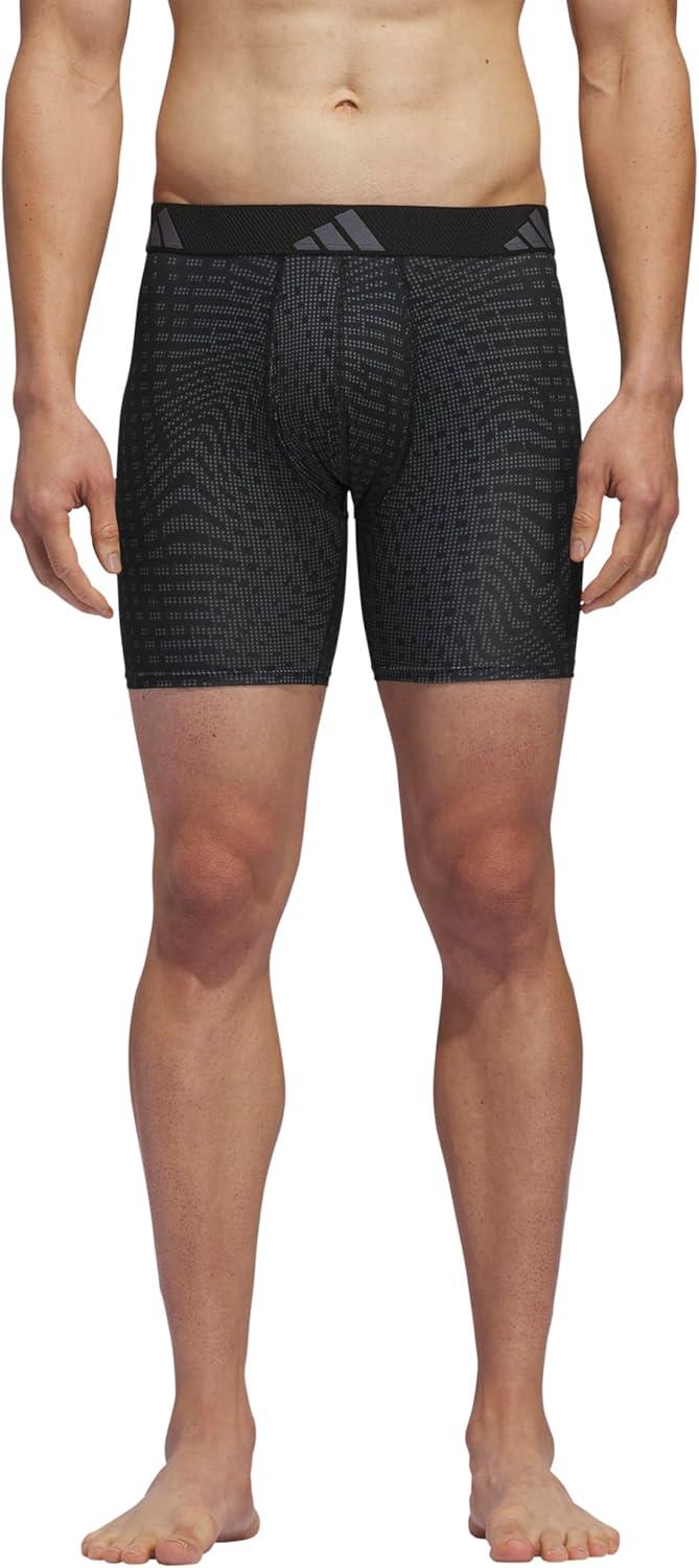 imageadidas mens Performance Boxer Brief Underwear 1packAccelerate Onix BlackOnix GreyBlack