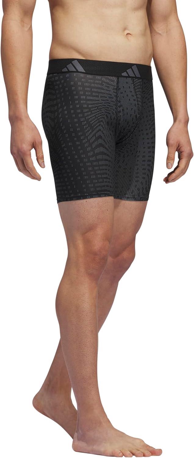 imageadidas mens Performance Boxer Brief Underwear 1packAccelerate Onix BlackOnix GreyBlack