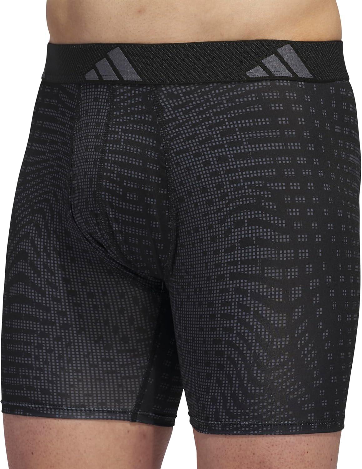imageadidas mens Performance Boxer Brief Underwear 1packAccelerate Onix BlackOnix GreyBlack