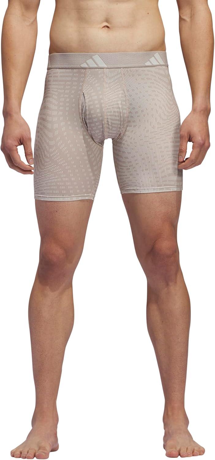 imageadidas mens Performance Boxer Brief Underwear 1packAccelerate Silver Pebbleolive StrataAlumina BeigeOff White