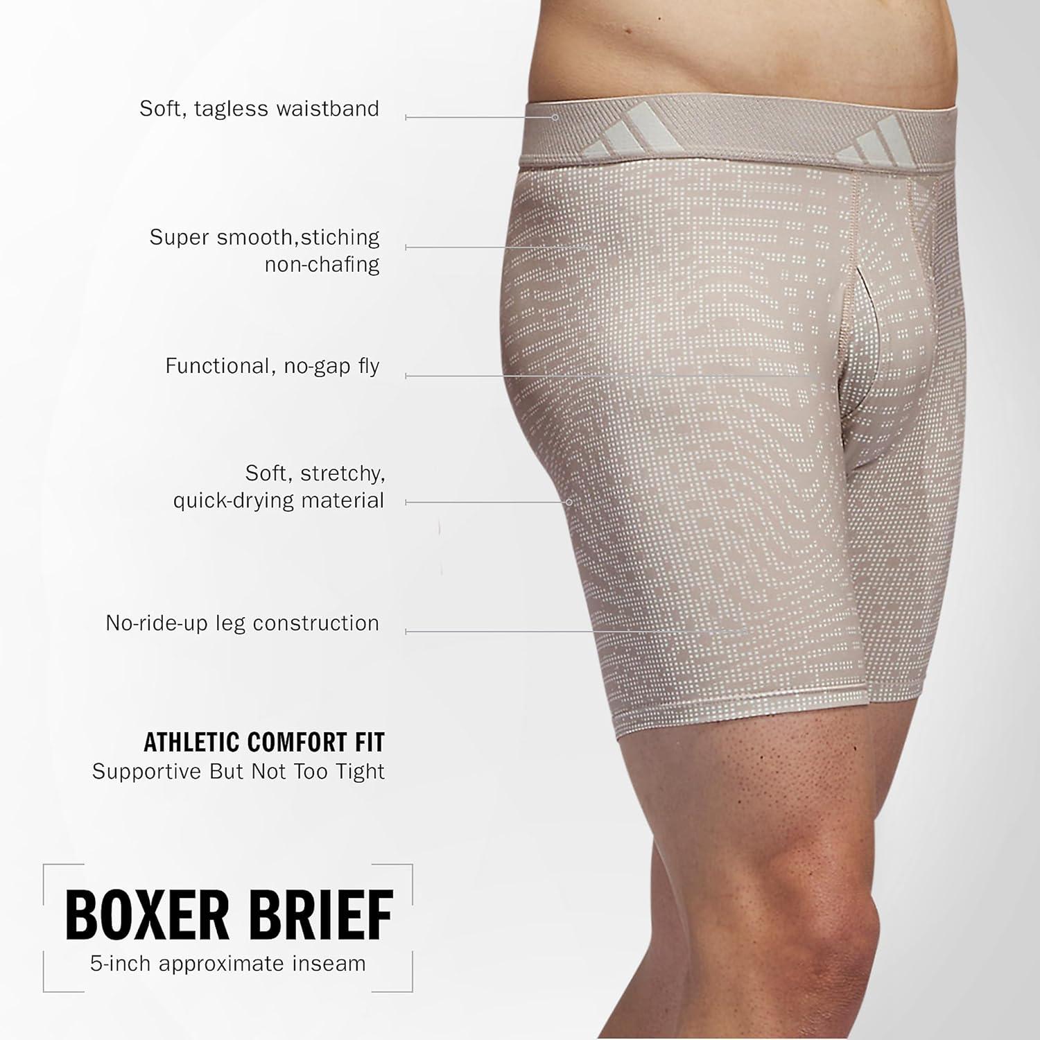 imageadidas mens Performance Boxer Brief Underwear 1packAccelerate Silver Pebbleolive StrataAlumina BeigeOff White