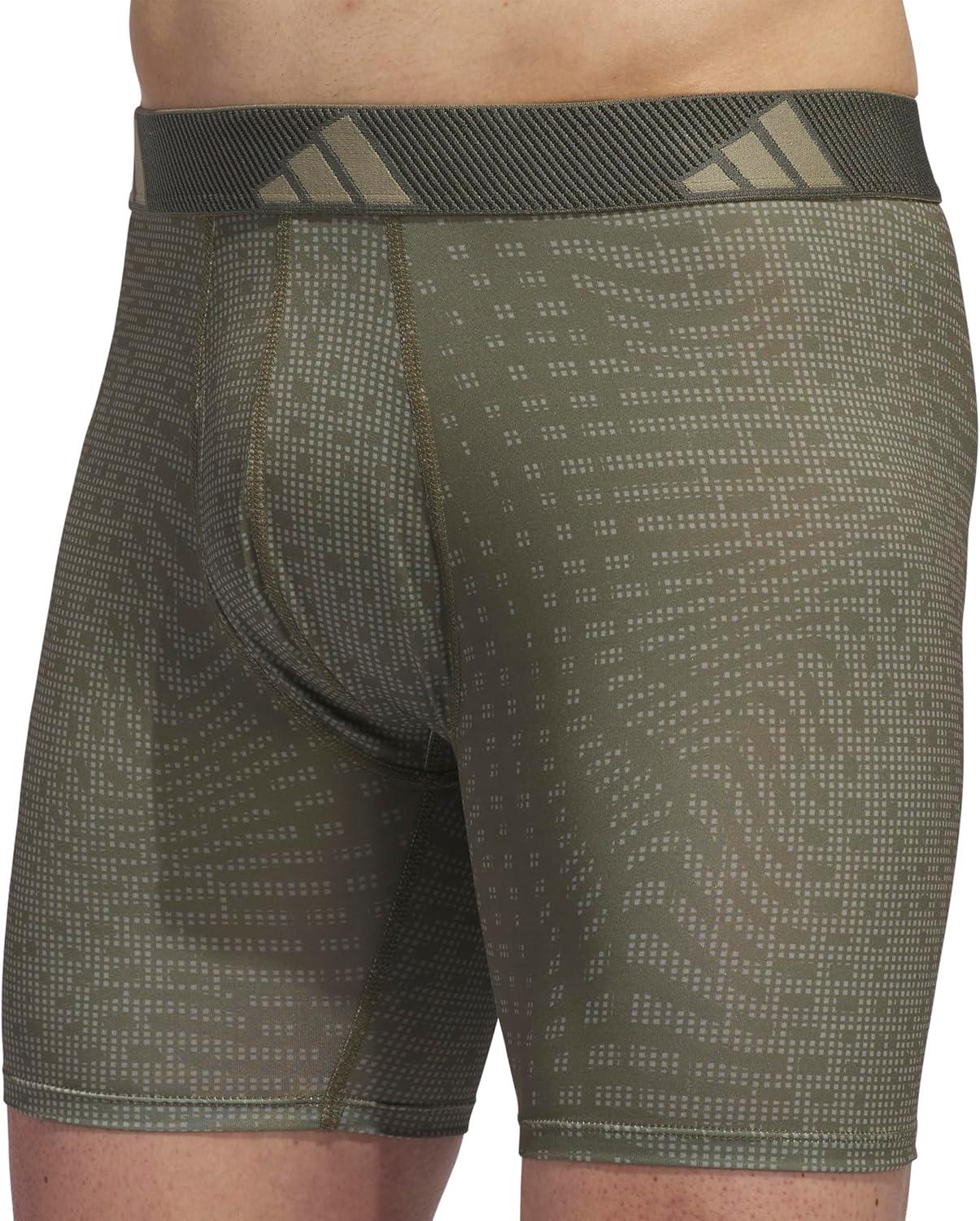 imageadidas mens Performance Boxer Brief Underwear 1packAccelerate Silver Pebbleolive StrataShadow Olive GreenSilver Pebble Grey