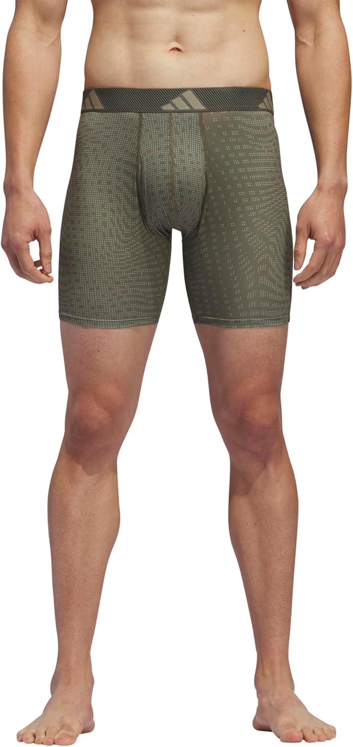 imageadidas mens Performance Boxer Brief Underwear 1packAccelerate Silver Pebbleolive StrataShadow Olive GreenSilver Pebble Grey