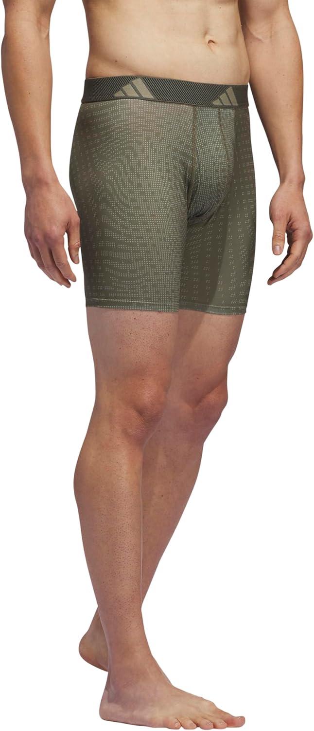 imageadidas mens Performance Boxer Brief Underwear 1packAccelerate Silver Pebbleolive StrataShadow Olive GreenSilver Pebble Grey