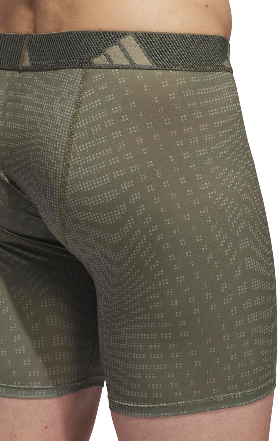imageadidas mens Performance Boxer Brief Underwear 1packAccelerate Silver Pebbleolive StrataShadow Olive GreenSilver Pebble Grey
