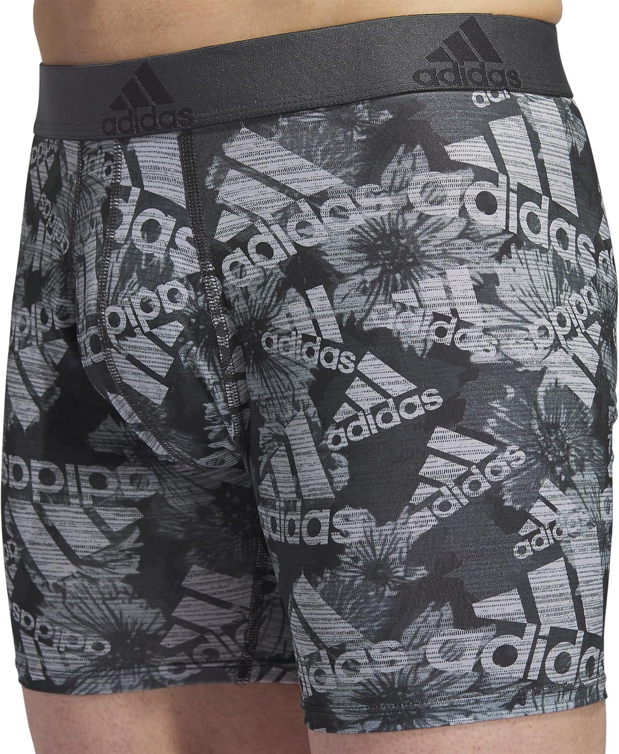 imageadidas mens Performance Boxer Brief Underwear 1packBos Floral Carbonlegend Ivyclear OnixLegend Ivy GreenClear Onix Grey