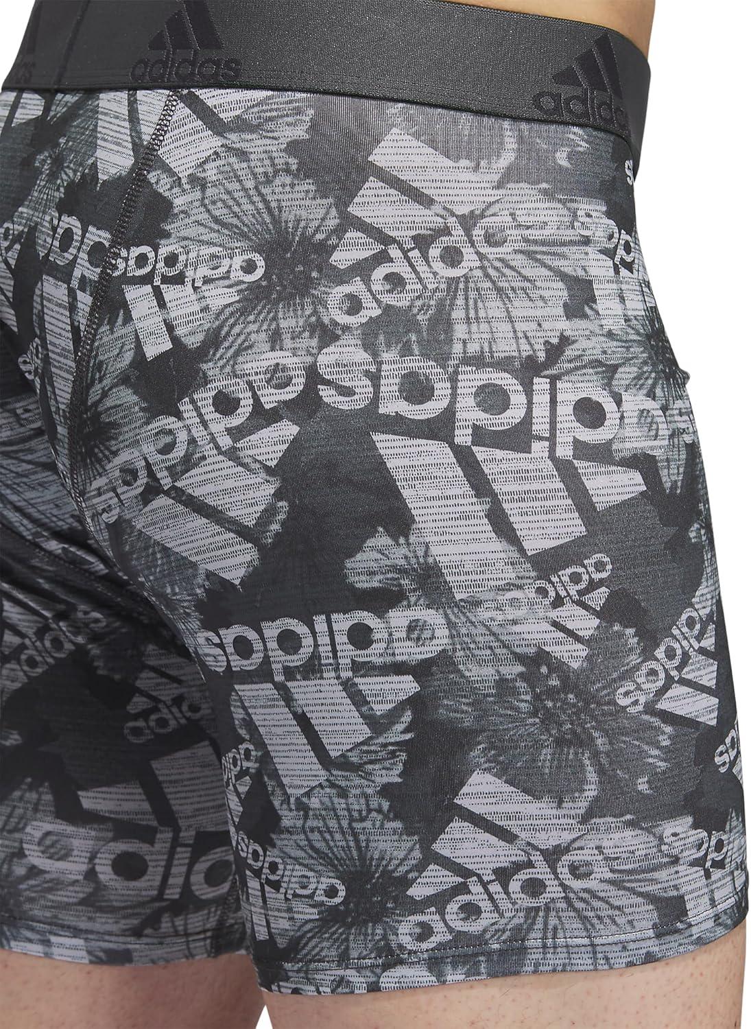 imageadidas mens Performance Boxer Brief Underwear 1packBos Floral Carbonlegend Ivyclear OnixLegend Ivy GreenClear Onix Grey