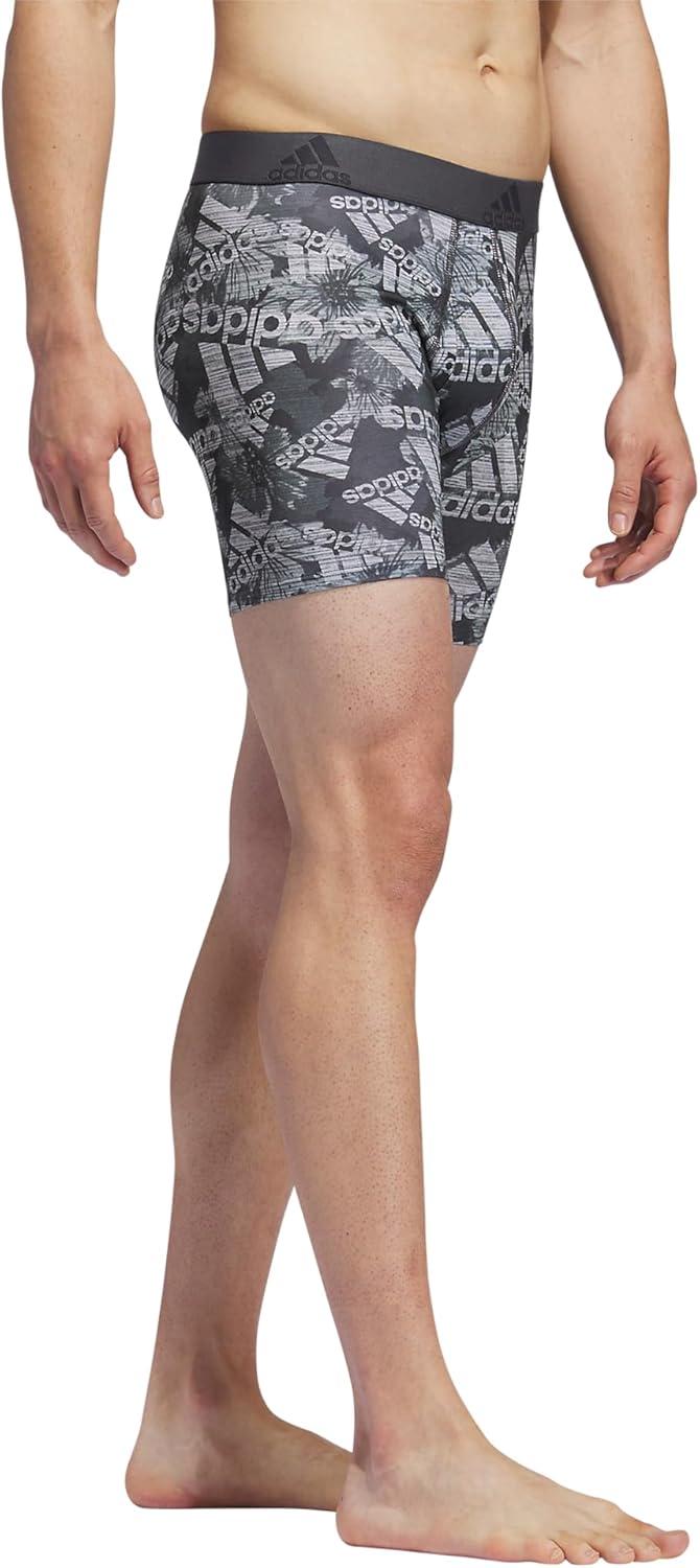 imageadidas mens Performance Boxer Brief Underwear 1packBos Floral Carbonlegend Ivyclear OnixLegend Ivy GreenClear Onix Grey