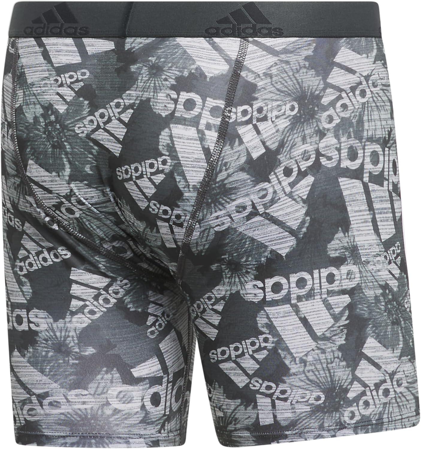 imageadidas mens Performance Boxer Brief Underwear 1packBos Floral Carbonlegend Ivyclear OnixLegend Ivy GreenClear Onix Grey