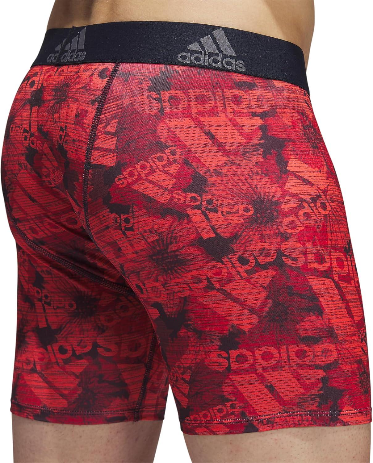 imageadidas mens Performance Boxer Brief Underwear 1packBos Floral Legend Inkbetter ScarletLegend Ink BlueOnix Grey