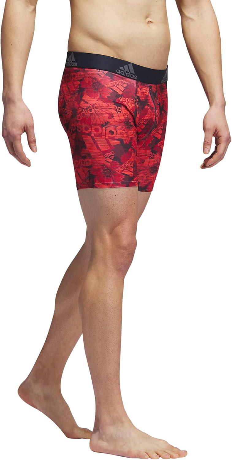 imageadidas mens Performance Boxer Brief Underwear 1packBos Floral Legend Inkbetter ScarletLegend Ink BlueOnix Grey