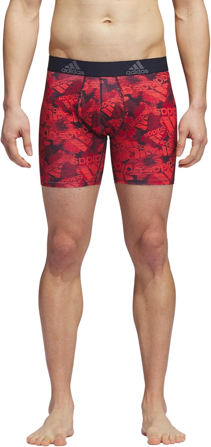 imageadidas mens Performance Boxer Brief Underwear 1packBos Floral Legend Inkbetter ScarletLegend Ink BlueOnix Grey