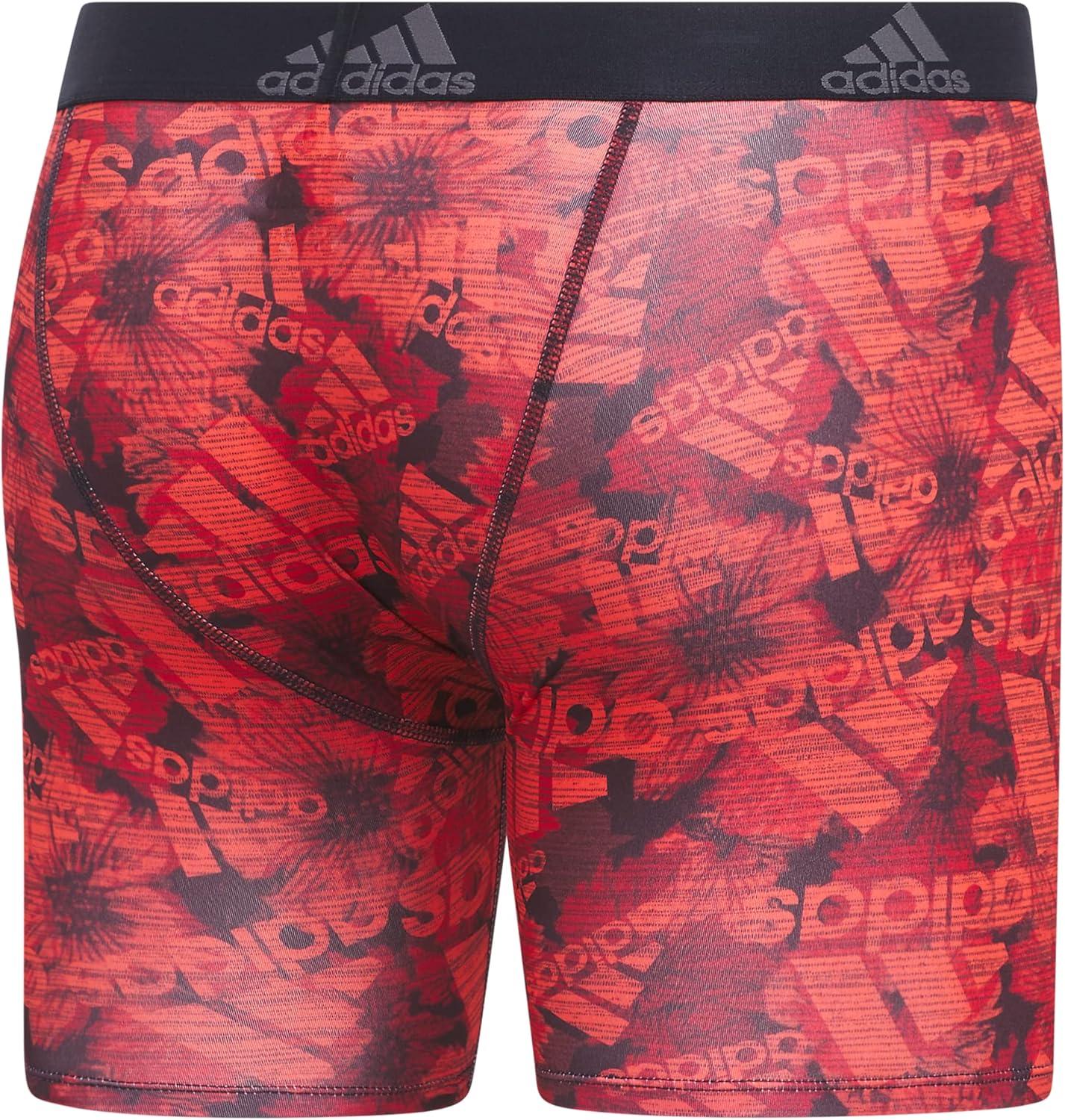 imageadidas mens Performance Boxer Brief Underwear 1packBos Floral Legend Inkbetter ScarletLegend Ink BlueOnix Grey