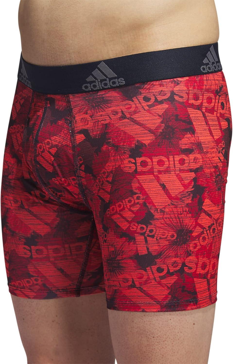 imageadidas mens Performance Boxer Brief Underwear 1packBos Floral Legend Inkbetter ScarletLegend Ink BlueOnix Grey