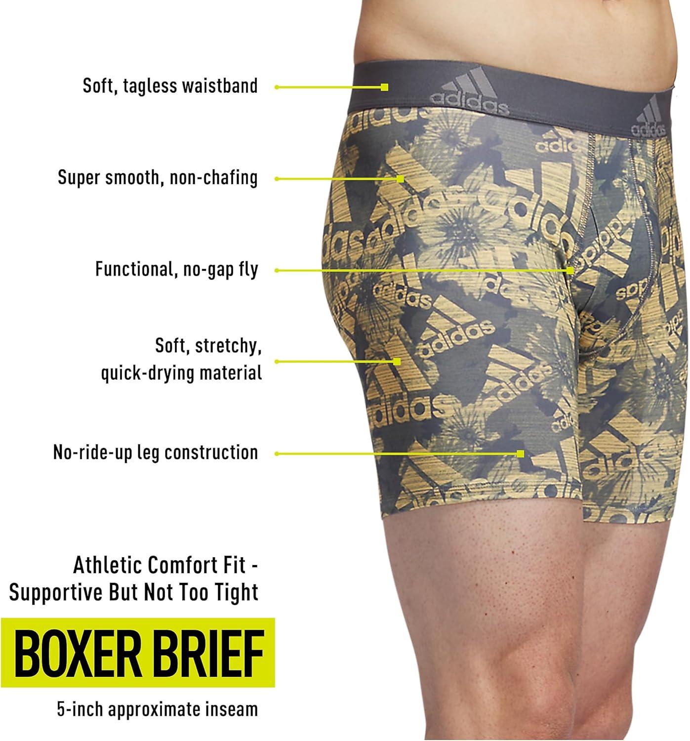 imageadidas mens Performance Boxer Brief Underwear 1packBos Floral Onixgreysemi SparkOnix GreySemi Spark Orange