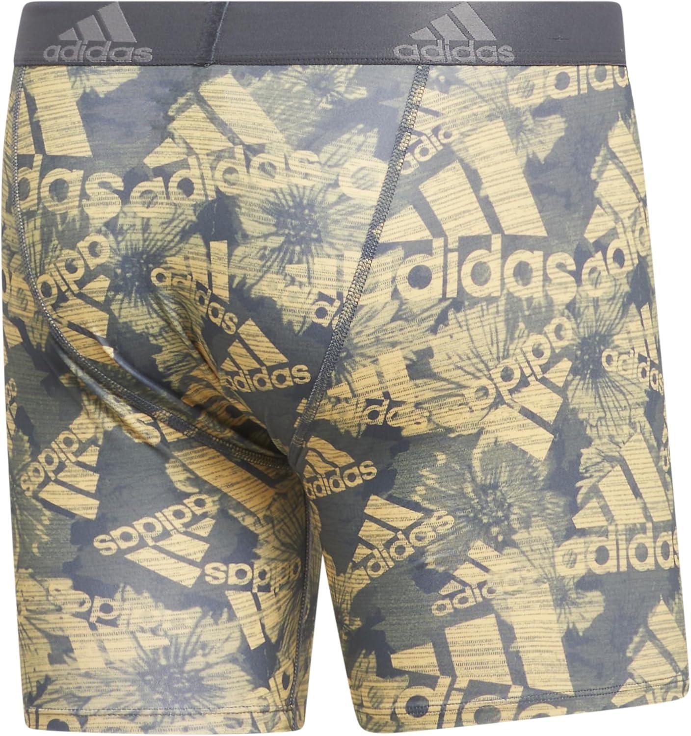 imageadidas mens Performance Boxer Brief Underwear 1packBos Floral Onixgreysemi SparkOnix GreySemi Spark Orange