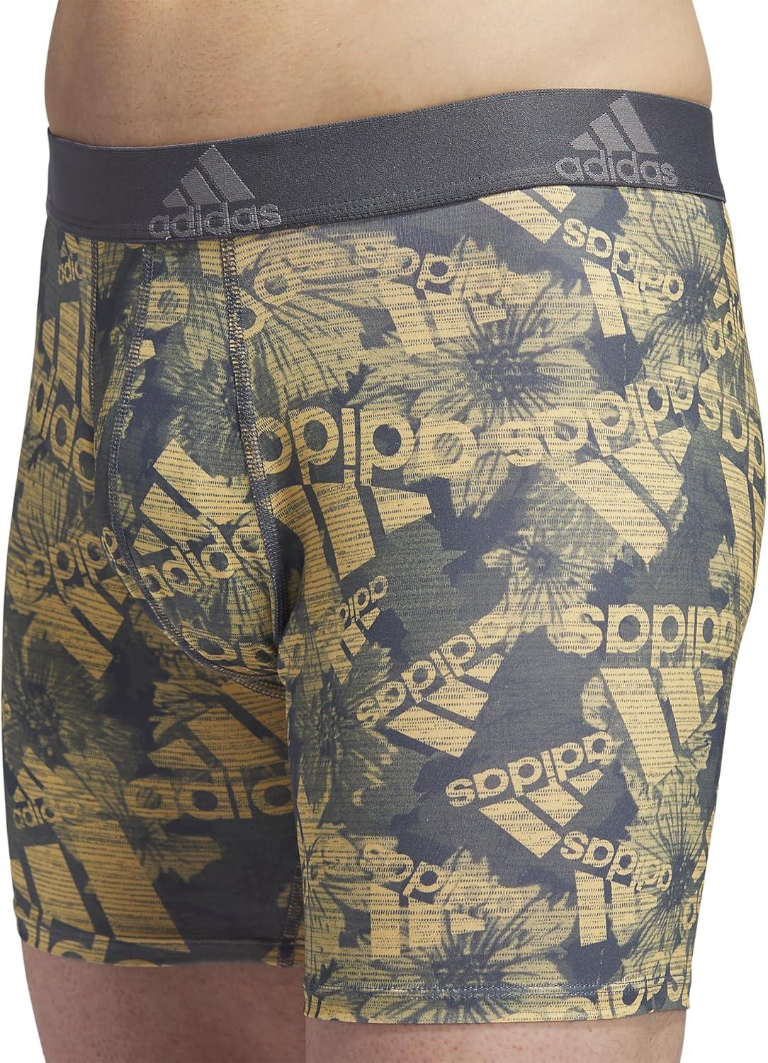 imageadidas mens Performance Boxer Brief Underwear 1packBos Floral Onixgreysemi SparkOnix GreySemi Spark Orange