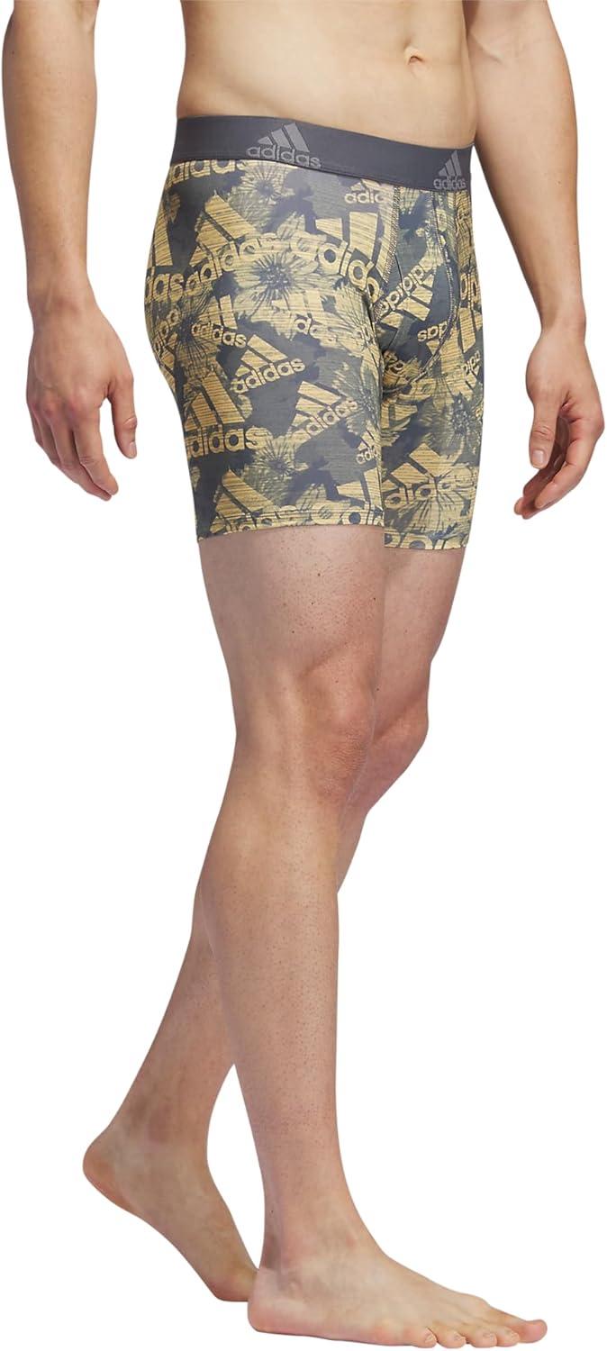 imageadidas mens Performance Boxer Brief Underwear 1packBos Floral Onixgreysemi SparkOnix GreySemi Spark Orange
