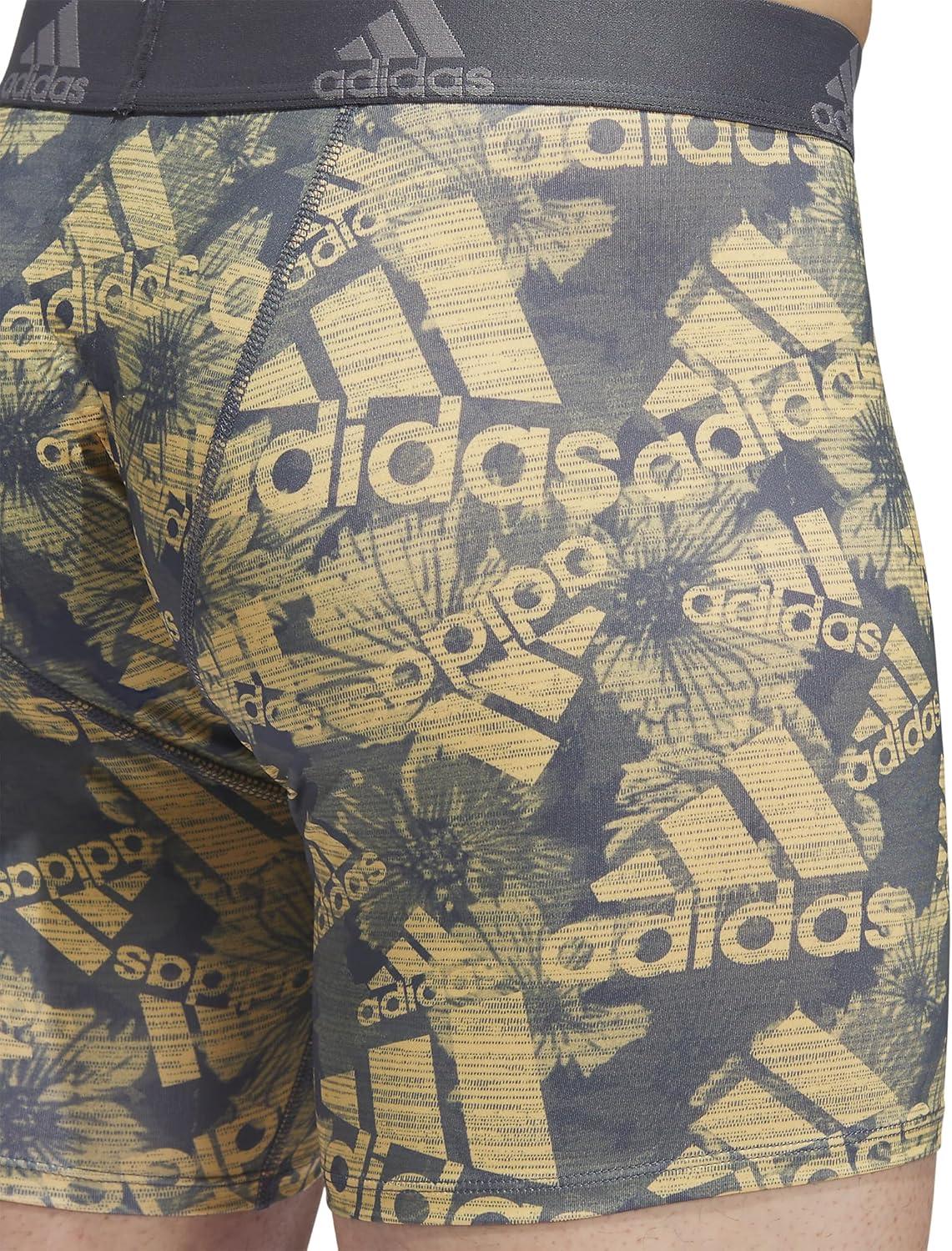 imageadidas mens Performance Boxer Brief Underwear 1packBos Floral Onixgreysemi SparkOnix GreySemi Spark Orange