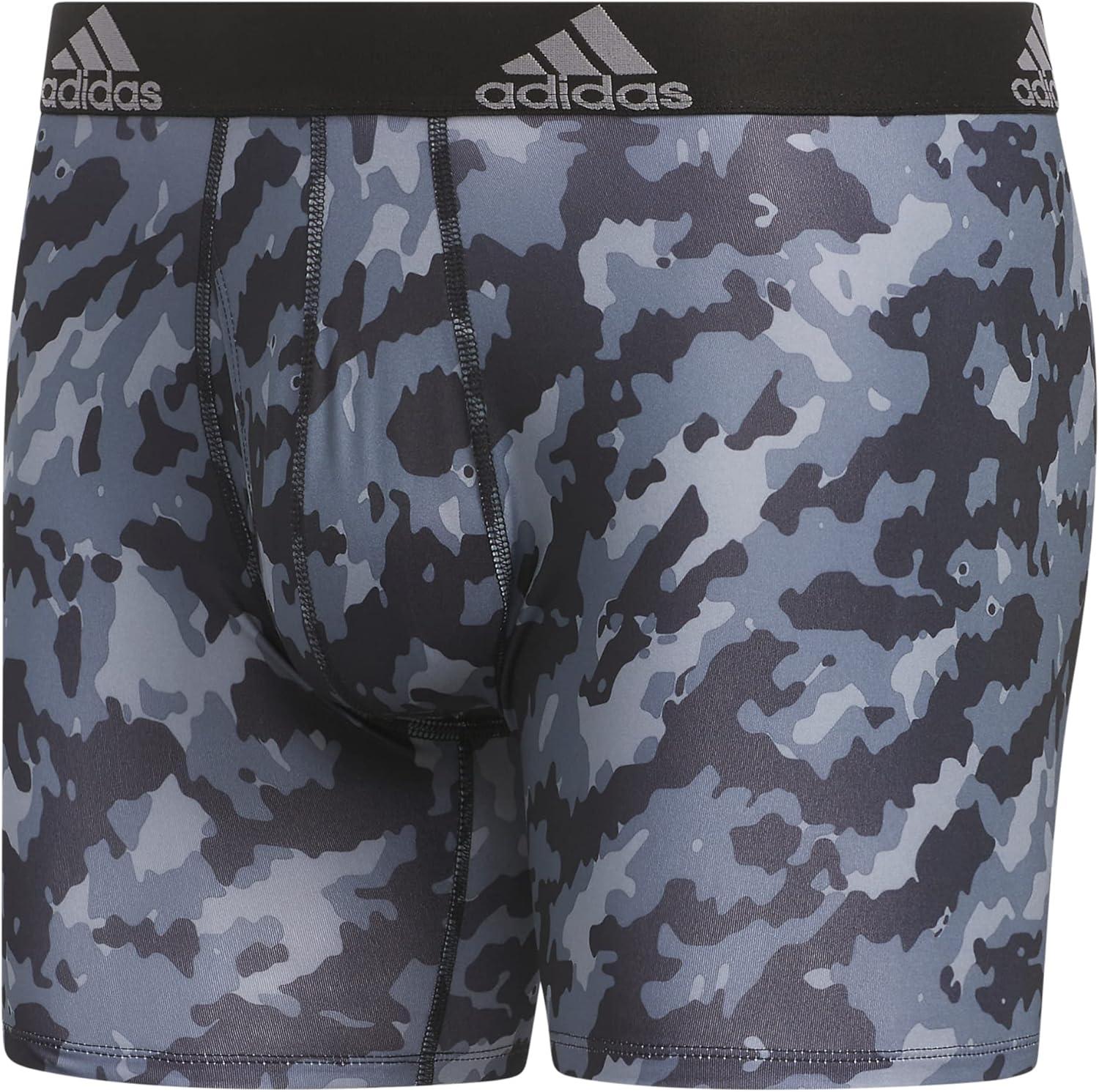 imageadidas mens Performance Boxer Brief Underwear 1packElements Camo BlackonixBlackOnix Grey