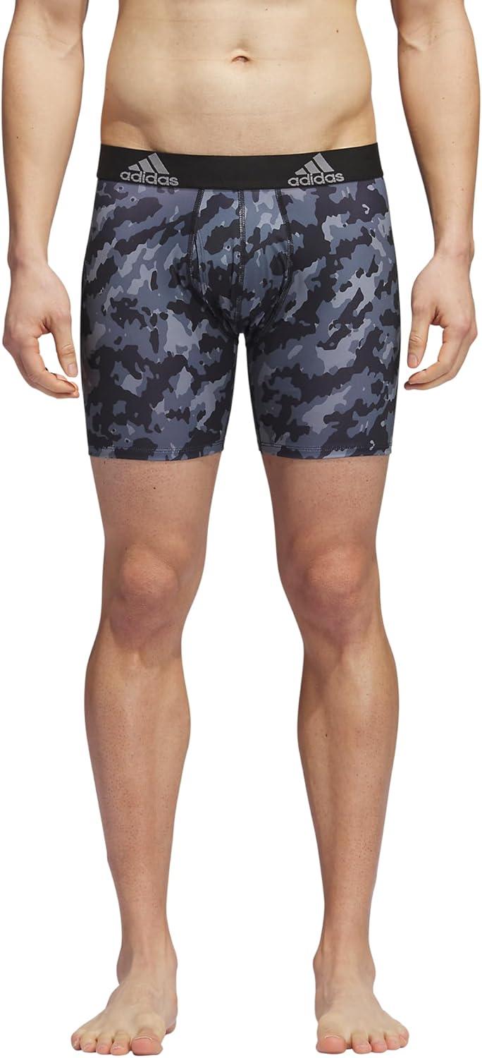 imageadidas mens Performance Boxer Brief Underwear 1packElements Camo BlackonixBlackOnix Grey