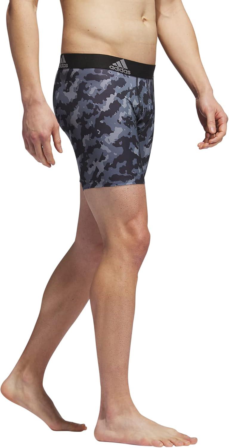 imageadidas mens Performance Boxer Brief Underwear 1packElements Camo BlackonixBlackOnix Grey