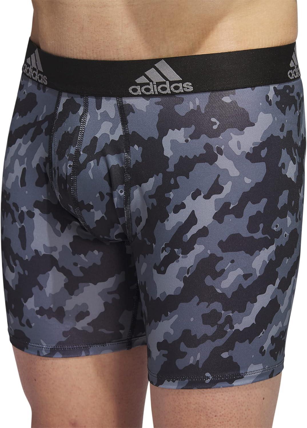 imageadidas mens Performance Boxer Brief Underwear 1packElements Camo BlackonixBlackOnix Grey