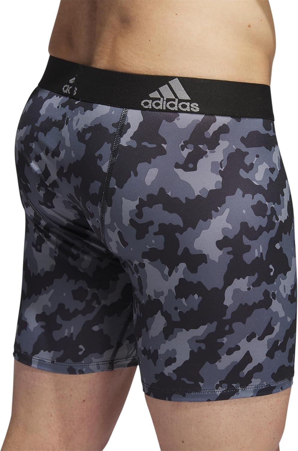 imageadidas mens Performance Boxer Brief Underwear 1packElements Camo BlackonixBlackOnix Grey