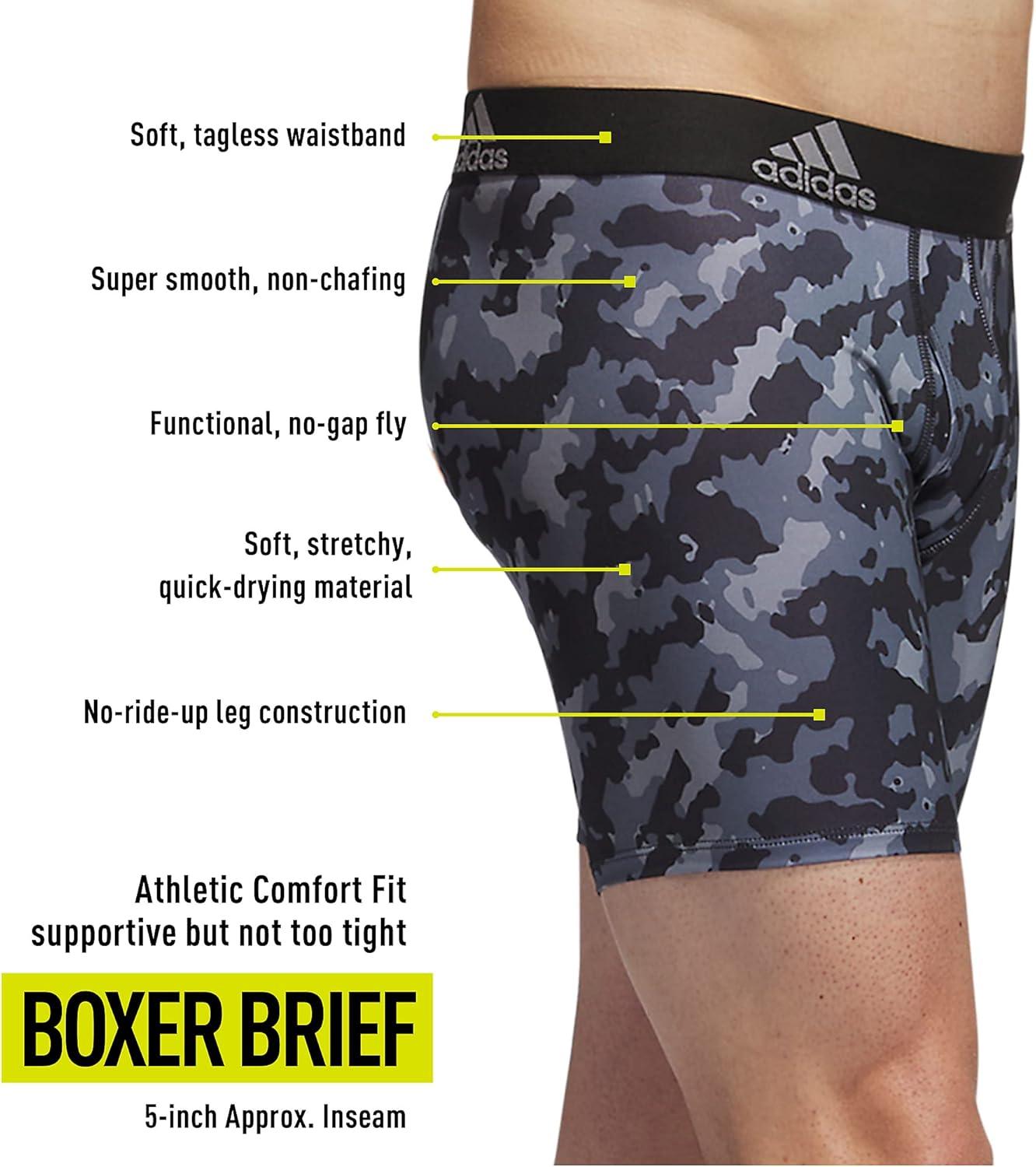 imageadidas mens Performance Boxer Brief Underwear 1packElements Camo BlackonixBlackOnix Grey