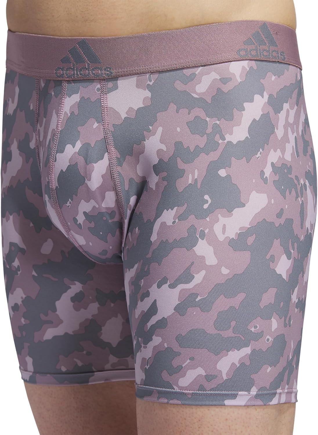 imageadidas mens Performance Boxer Brief Underwear 1packElements Camo Greypreloved FigmauvePreloved Fig PurpleGrey