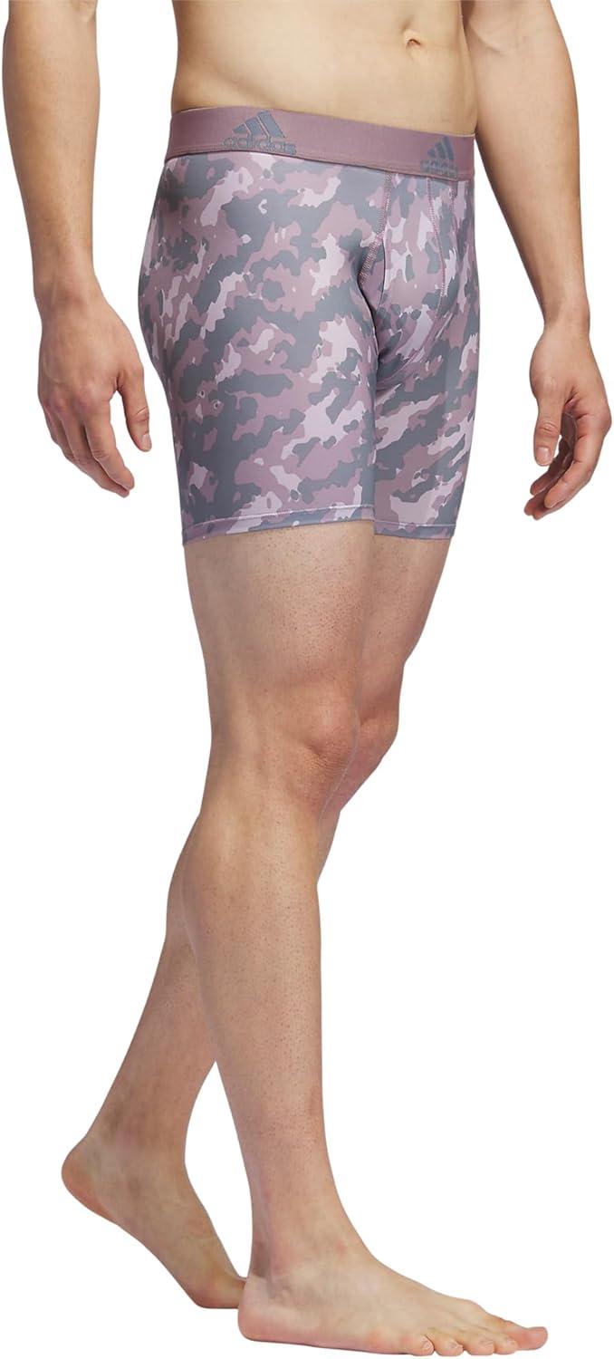 imageadidas mens Performance Boxer Brief Underwear 1packElements Camo Greypreloved FigmauvePreloved Fig PurpleGrey